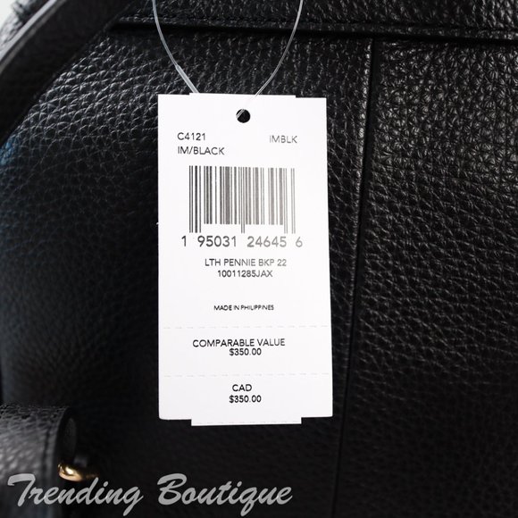 NWT Coach Pennie Leather Backpack 22 in Black - Picture 7 of 12